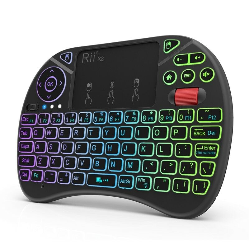 backlit wireless mini keyboard with built-in trackpad